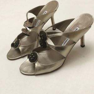 MANOLO BLAHNIK Sz 36 Metallic Slip-on Pumps